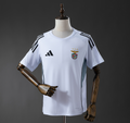 White sports jersey with black stripes on a mannequin against a gray background, Benfica 25/26 Training Suit - White Jersey