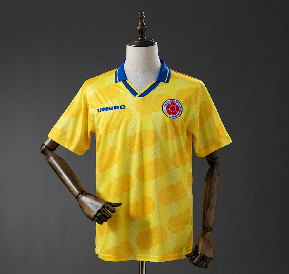 11 culture, columbia original football jersey, retro jerseys, worldcup jerseys, Columbia 1994 Home Retro Jersey