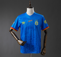 Blue sports jersey on a mannequin against a gray background, Congo 2026 Home Blue Jersey, 11culture, 11 culture, original football jersey, congo jersey, retro jersey