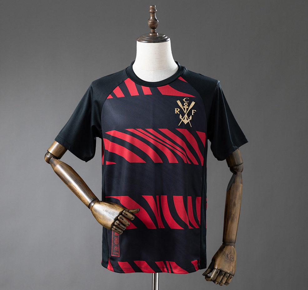 Black and red sports jersey on a mannequin with a gray background, Flamengo 25/26 Special Edition - Black Jersey, 11culture, 7/11 culture