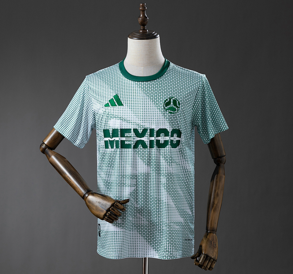 Green 'Mexico' sports jersey on a mannequin against a gray background, Mexico 2026 Special Edition - Green Jersey, 11culture, 11 culture, original jersey, football erseys, 11/7 culture