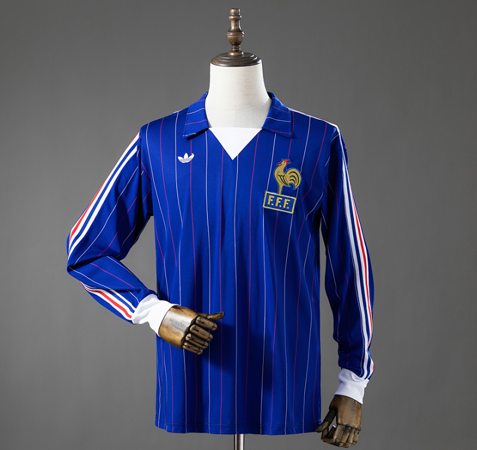 France 80/82 Home Long Sleeve Retro Jersey